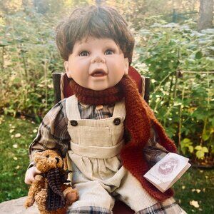 Swan Collection "Tim" Toddler Porcelain Doll, Vintage